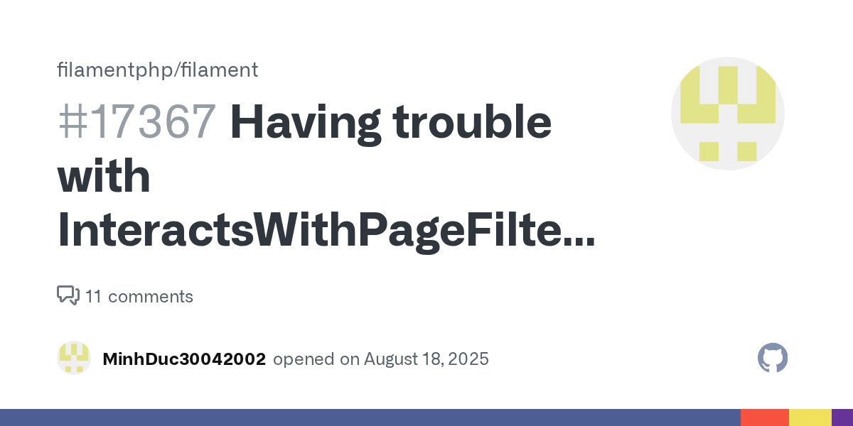 Having trouble with InteractsWithPageFilters · Issue #17367 · fil...
