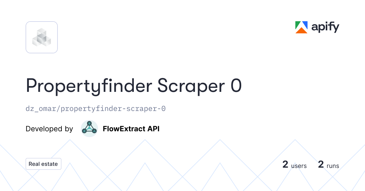 Propertyfinder Scraper 0 · Apify