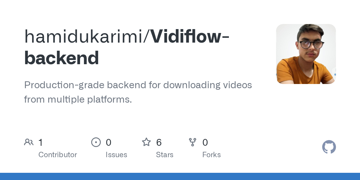 GitHub - hamidukarimi/Vidiflow-backend: Production-grade backend fo...