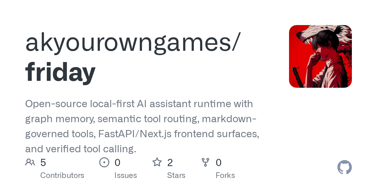 GitHub - akyourowngames/friday: Open-source local-first AI assistan...